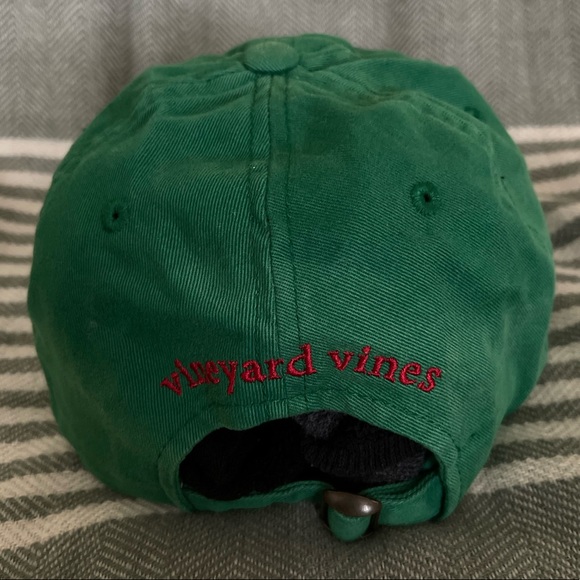 Vineyard Vines baseball cap. Emerald green with red whale and Vineyard Vines. - Picture 2 of 5